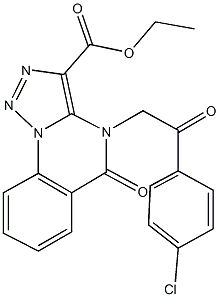 ethyl 4-[2-(4-chlorophenyl)-2-oxoethyl]-5-oxo-4,5-dihydro[1,2,3]triazolo[1,5-a]quinazoline-3-carboxylate 구조식 이미지