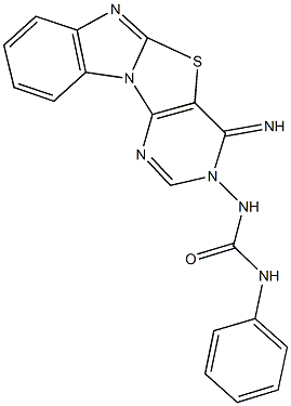 N-(4-iminopyrimido[4',5':4,5][1,3]thiazolo[3,2-a]benzimidazol-3(4H)-yl)-N'-phenylurea 구조식 이미지