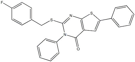 2-[(4-fluorobenzyl)sulfanyl]-3,6-diphenylthieno[2,3-d]pyrimidin-4(3H)-one Structure