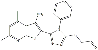 2-[5-(allylsulfanyl)-4-phenyl-4H-1,2,4-triazol-3-yl]-4,6-dimethylthieno[2,3-b]pyridin-3-ylamine 구조식 이미지