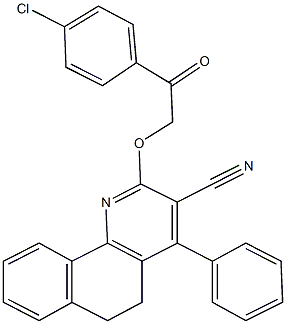 2-[2-(4-chlorophenyl)-2-oxoethoxy]-4-phenyl-5,6-dihydrobenzo[h]quinoline-3-carbonitrile 구조식 이미지