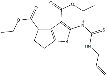 diethyl 2-{[(allylamino)carbothioyl]amino}-5,6-dihydro-4H-cyclopenta[b]thiophene-3,4-dicarboxylate Structure