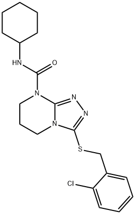 3-[(2-chlorobenzyl)sulfanyl]-N-cyclohexyl-6,7-dihydro[1,2,4]triazolo[4,3-a]pyrimidine-8(5H)-carboxamide Structure