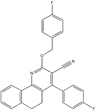 2-[(4-fluorobenzyl)oxy]-4-(4-fluorophenyl)-5,6-dihydrobenzo[h]quinoline-3-carbonitrile 구조식 이미지