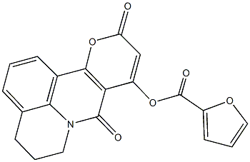 8,11-dioxo-5,6-dihydro-4H,8H,11H-pyrano[3,2-c]pyrido[3,2,1-ij]quinolin-9-yl 2-furoate 구조식 이미지