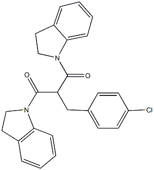 1-[2-(4-chlorobenzyl)-3-(2,3-dihydro-1H-indol-1-yl)-3-oxopropanoyl]indoline 구조식 이미지