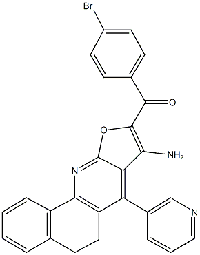 [8-amino-7-(3-pyridinyl)-5,6-dihydrobenzo[h]furo[2,3-b]quinolin-9-yl](4-bromophenyl)methanone 구조식 이미지