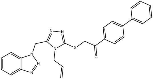 2-{[4-allyl-5-(1H-1,2,3-benzotriazol-1-ylmethyl)-4H-1,2,4-triazol-3-yl]sulfanyl}-1-[1,1'-biphenyl]-4-ylethanone Structure