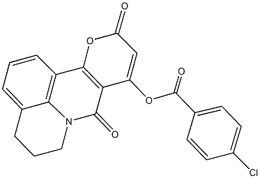 8,11-dioxo-5,6-dihydro-4H,8H,11H-pyrano[3,2-c]pyrido[3,2,1-ij]quinolin-9-yl 4-chlorobenzoate Structure