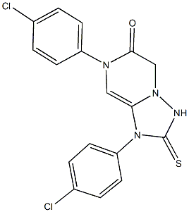 1,7-bis(4-chlorophenyl)-2-thioxo-1,2,3,7-tetrahydro[1,2,4]triazolo[1,5-a]pyrazin-6(5H)-one Structure