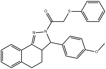 methyl 4-{2-[(phenylsulfanyl)acetyl]-3,3a,4,5-tetrahydro-2H-benzo[g]indazol-3-yl}phenyl ether 구조식 이미지