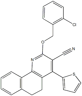 2-[(2-chlorobenzyl)oxy]-4-(2-thienyl)-5,6-dihydrobenzo[h]quinoline-3-carbonitrile Structure