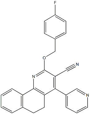 2-[(4-fluorobenzyl)oxy]-4-(3-pyridinyl)-5,6-dihydrobenzo[h]quinoline-3-carbonitrile 구조식 이미지