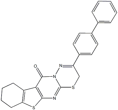 2-[1,1'-biphenyl]-4-yl-7,8,9,10-tetrahydro-3H,11H-[1]benzothieno[2',3':4,5]pyrimido[2,1-b][1,3,4]thiadiazin-11-one Structure