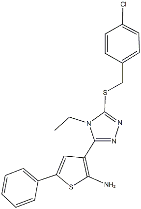 3-{5-[(4-chlorobenzyl)sulfanyl]-4-ethyl-4H-1,2,4-triazol-3-yl}-5-phenyl-2-thienylamine 구조식 이미지