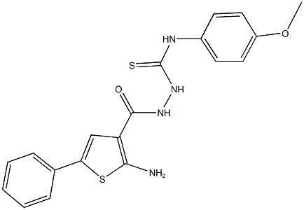 2-[(2-amino-5-phenyl-3-thienyl)carbonyl]-N-(4-methoxyphenyl)hydrazinecarbothioamide Structure
