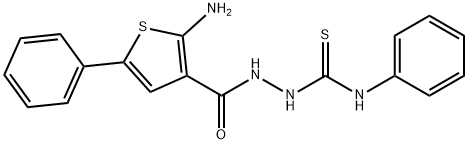 2-[(2-amino-5-phenyl-3-thienyl)carbonyl]-N-phenylhydrazinecarbothioamide 구조식 이미지