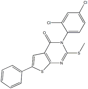 3-(2,4-dichlorophenyl)-2-(methylsulfanyl)-6-phenylthieno[2,3-d]pyrimidin-4(3H)-one 구조식 이미지