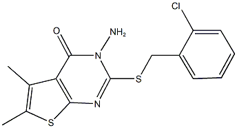 3-amino-2-[(2-chlorobenzyl)sulfanyl]-5,6-dimethylthieno[2,3-d]pyrimidin-4(3H)-one 구조식 이미지