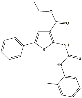 ethyl 5-phenyl-2-[(2-toluidinocarbothioyl)amino]-3-thiophenecarboxylate Structure