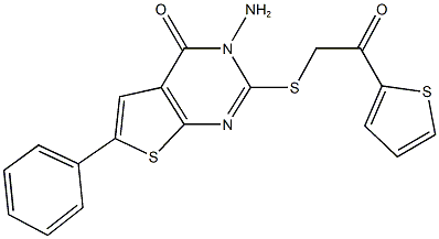 3-amino-2-{[2-oxo-2-(2-thienyl)ethyl]sulfanyl}-6-phenylthieno[2,3-d]pyrimidin-4(3H)-one Structure