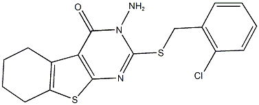 3-amino-2-[(2-chlorobenzyl)sulfanyl]-5,6,7,8-tetrahydro[1]benzothieno[2,3-d]pyrimidin-4(3H)-one Structure