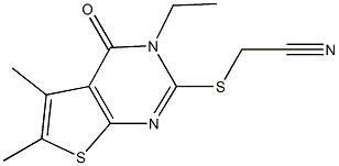 [(3-ethyl-5,6-dimethyl-4-oxo-3,4-dihydrothieno[2,3-d]pyrimidin-2-yl)sulfanyl]acetonitrile 구조식 이미지