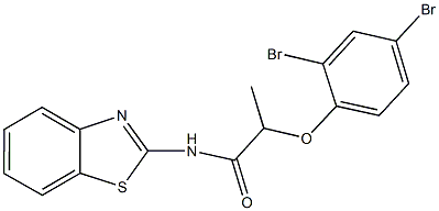 N-(1,3-benzothiazol-2-yl)-2-(2,4-dibromophenoxy)propanamide Structure