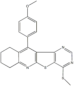 methyl 4-[4-(methylsulfanyl)-7,8,9,10-tetrahydropyrimido[4',5':4,5]thieno[2,3-b]quinolin-11-yl]phenyl ether Structure