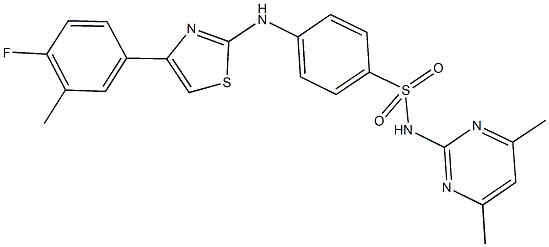 N-(4,6-dimethylpyrimidin-2-yl)-4-{[4-(4-fluoro-3-methylphenyl)-1,3-thiazol-2-yl]amino}benzenesulfonamide Structure