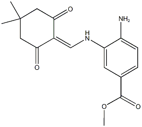 methyl 4-amino-3-{[(4,4-dimethyl-2,6-dioxocyclohexylidene)methyl]amino}benzoate Structure
