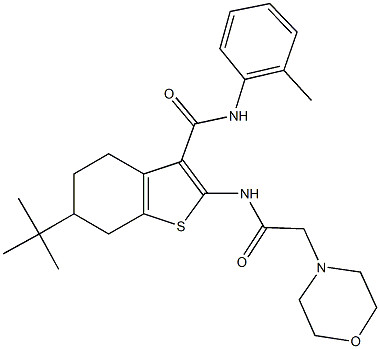 6-tert-butyl-N-(2-methylphenyl)-2-[(4-morpholinylacetyl)amino]-4,5,6,7-tetrahydro-1-benzothiophene-3-carboxamide 구조식 이미지