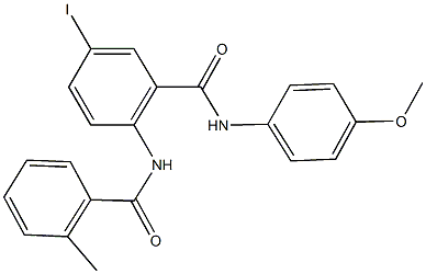 5-iodo-N-(4-methoxyphenyl)-2-[(2-methylbenzoyl)amino]benzamide 구조식 이미지