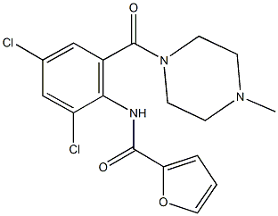 N-{2,4-dichloro-6-[(4-methyl-1-piperazinyl)carbonyl]phenyl}-2-furamide Structure