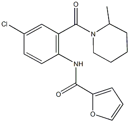 N-{4-chloro-2-[(2-methyl-1-piperidinyl)carbonyl]phenyl}-2-furamide 구조식 이미지