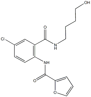 N-(4-chloro-2-{[(4-hydroxybutyl)amino]carbonyl}phenyl)-2-furamide 구조식 이미지