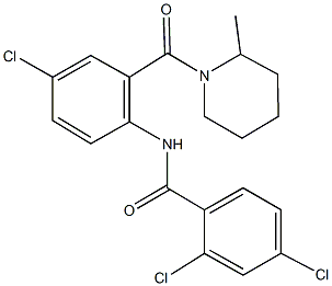 2,4-dichloro-N-{4-chloro-2-[(2-methyl-1-piperidinyl)carbonyl]phenyl}benzamide 구조식 이미지