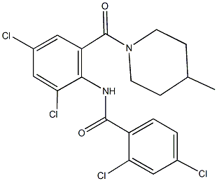 2,4-dichloro-N-{2,4-dichloro-6-[(4-methyl-1-piperidinyl)carbonyl]phenyl}benzamide Structure