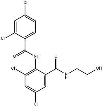3,5-dichloro-2-[(2,4-dichlorobenzoyl)amino]-N-(2-hydroxyethyl)benzamide Structure