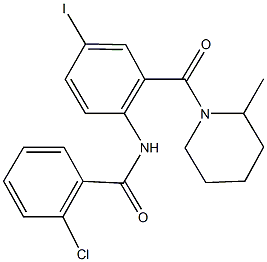 2-chloro-N-{4-iodo-2-[(2-methyl-1-piperidinyl)carbonyl]phenyl}benzamide Structure