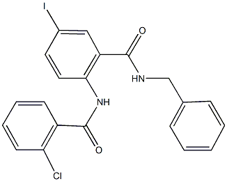 N-benzyl-2-[(2-chlorobenzoyl)amino]-5-iodobenzamide Structure