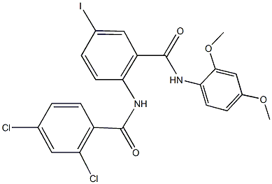 2,4-dichloro-N-{2-[(2,4-dimethoxyanilino)carbonyl]-4-iodophenyl}benzamide 구조식 이미지