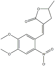 3-{2-nitro-4,5-dimethoxybenzylidene}-5-methyldihydro-2(3H)-furanone 구조식 이미지