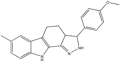 3-(4-methoxyphenyl)-7-methyl-2,3,3a,4,5,10-hexahydropyrazolo[3,4-a]carbazole 구조식 이미지