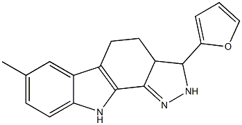 3-(2-furyl)-7-methyl-2,3,3a,4,5,10-hexahydropyrazolo[3,4-a]carbazole Structure