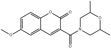 3-[(2,6-dimethylmorpholin-4-yl)carbonyl]-6-methoxy-2H-chromen-2-one Structure