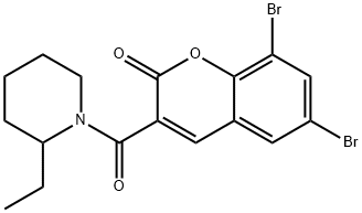 6,8-dibromo-3-[(2-ethylpiperidin-1-yl)carbonyl]-2H-chromen-2-one Structure