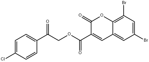 2-(4-chlorophenyl)-2-oxoethyl 6,8-dibromo-2-oxo-2H-chromene-3-carboxylate Structure