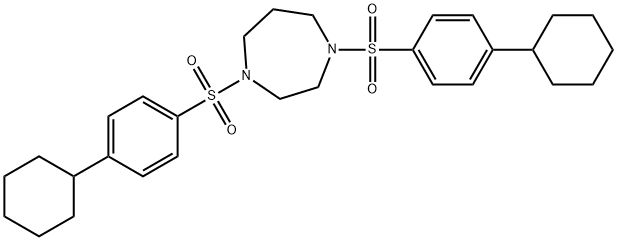 1,4-bis[(4-cyclohexylphenyl)sulfonyl]-1,4-diazepane 구조식 이미지