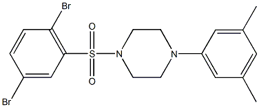 1-[(2,5-dibromophenyl)sulfonyl]-4-(3,5-dimethylphenyl)piperazine 구조식 이미지